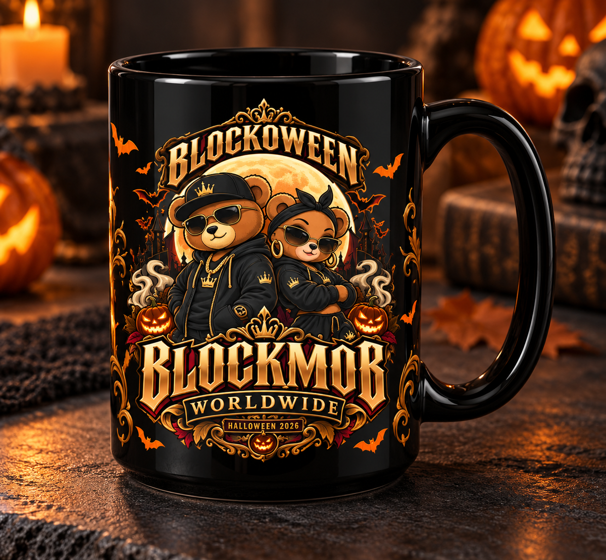 Blockoween 2026 Special Edition Black Glossy Mug