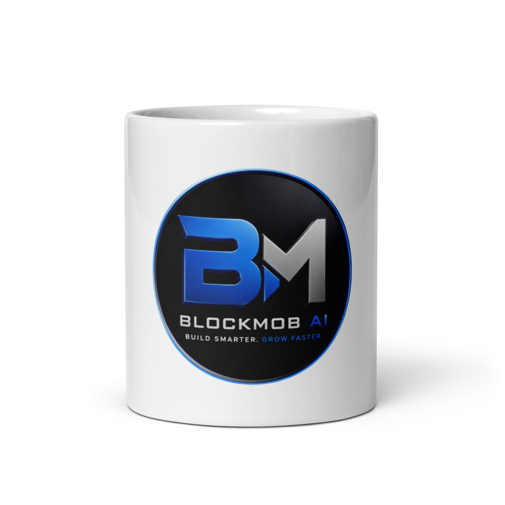 BlockMob AI 11 oz White Glossy Mug — view 3