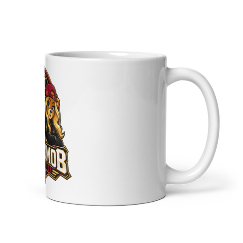BlockMob Worldwide 11 oz White Glossy Mug — view 1